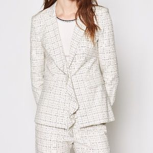 Joie Villette Cream Plaid Grid Blazer